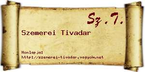 Szemerei Tivadar névjegykártya
